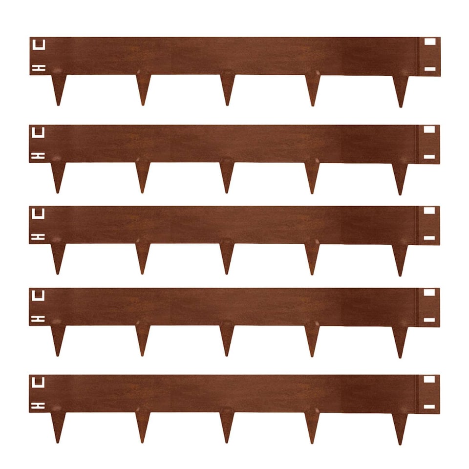 image 1 of 5 x Metal Garden Lawn & Border Edging - Face Height 6.5cm