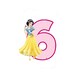 image 1 of Disney Princess Snow White 6th Birthday Candle - White/Pink/Yellow - One Size