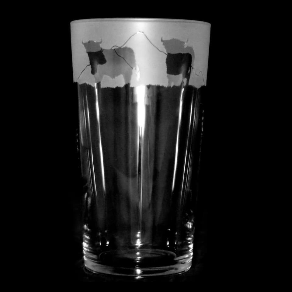 Animo Glass Etched Pint Glass Highland