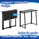 image 3 of Harbour Housewares Deluxe Folding Wooden Desk & Chair Set - Black/Black | Black | Black/White
