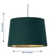 image 7 of Set of 2 Zoey - Dark Green with Gold Inner Easy Fit Pendant or Lamp Shades Green | Gold