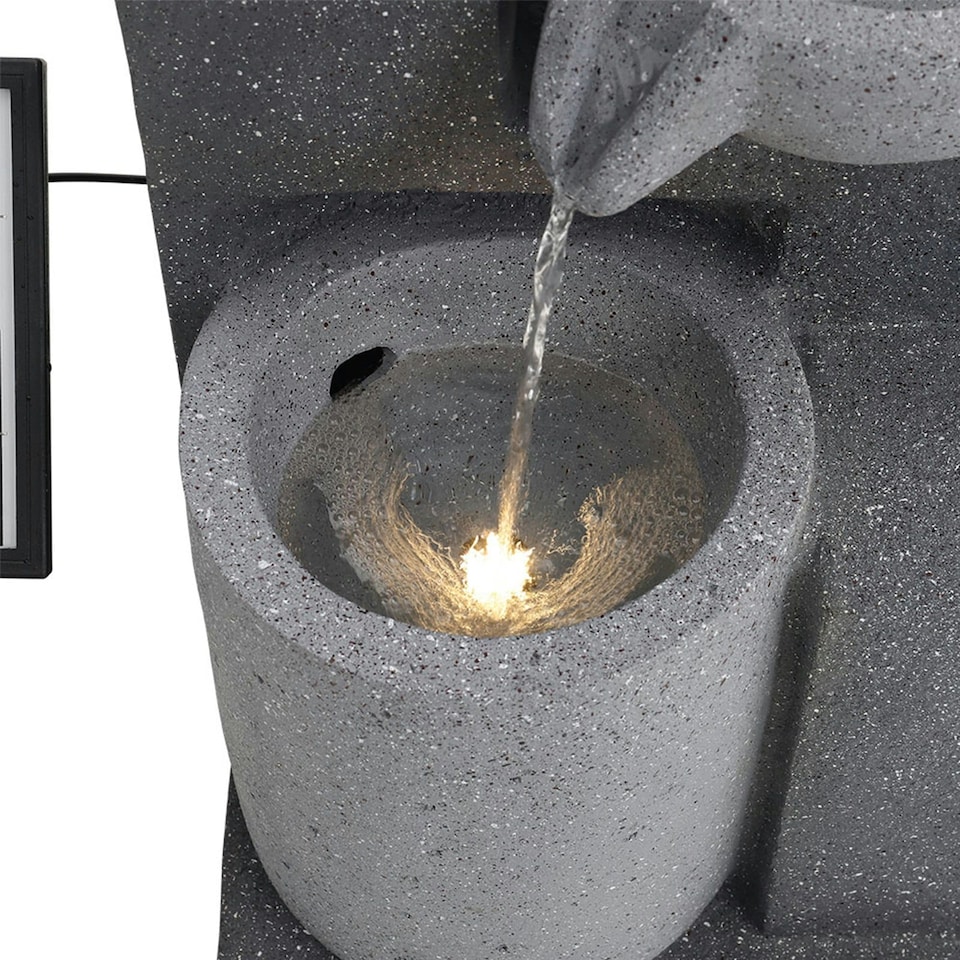 image 1 of Living and Home Water Fountain Rockery 3-Tier Solar Powered
