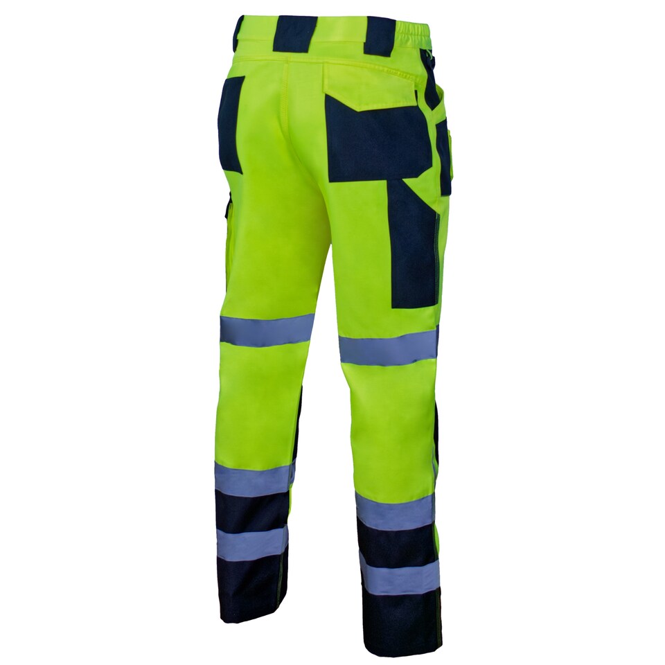 image 1 of Artmas Flash Class 2 Yellow Work Trousers with 2 Knee Pads, Reflective Tape, 260gsm (30/32 Inch - 48 EU)