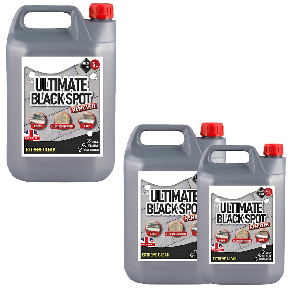 image 1 of 2 x 5L Black Spot Remover & Eliminator Ideal For Patios & Block Paving Powers Through Stubborn Dirt & Grime