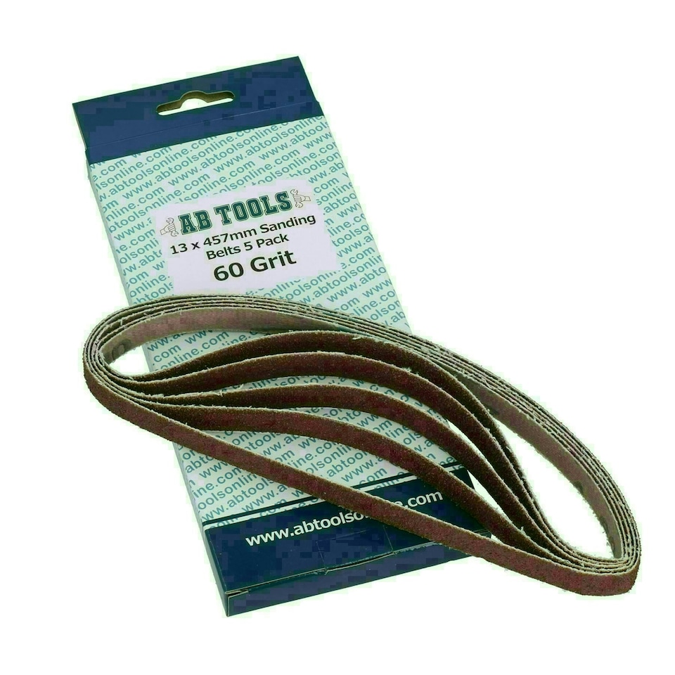image 1 of Belt Power Finger File Sander Abrasive Sanding Belts 457mm x 13mm 60 Grit 10 PK