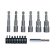 image 2 of Power Nut Driver Drill Bit Metric Sockets 6 - 13mm + Bits 15pc Set 1/4 Hex Shank