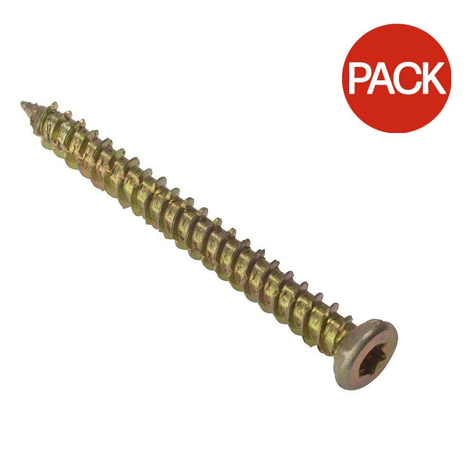 Picardy Concrete Frame Screws (Pack Of 100) - Zinc Yellow - 7.5mmx132mm
