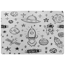 Doodle space (Rug) Black | Medium: 80x150cm