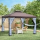 image 10 of Outsunny 3 x 3m Patio Gazebo Canopy Garden Pavilion Tent Shelter with 2 Tier Roof and Mosquito Netting, Steel Frame, Grey