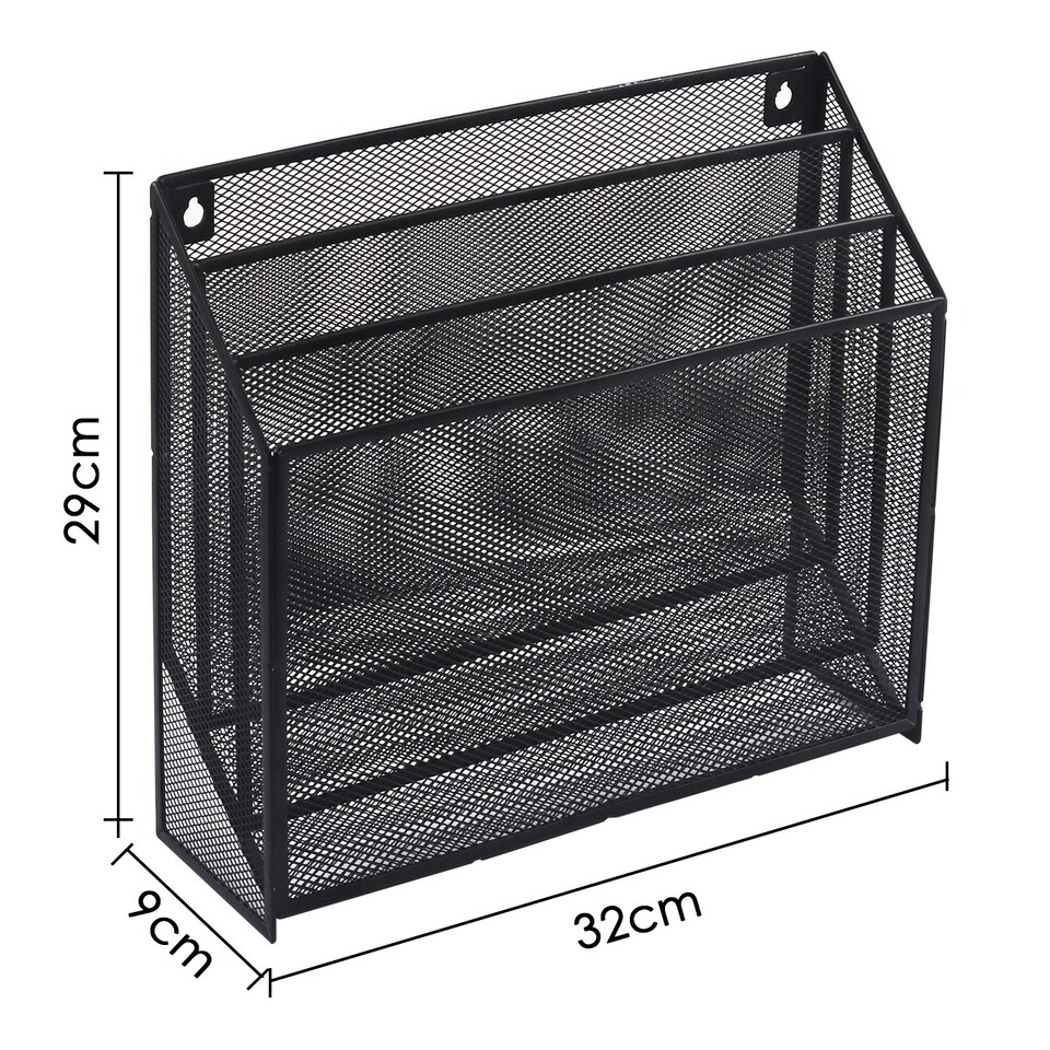 image 1 of Wire Mesh Magazine Holder with Hanging Holes