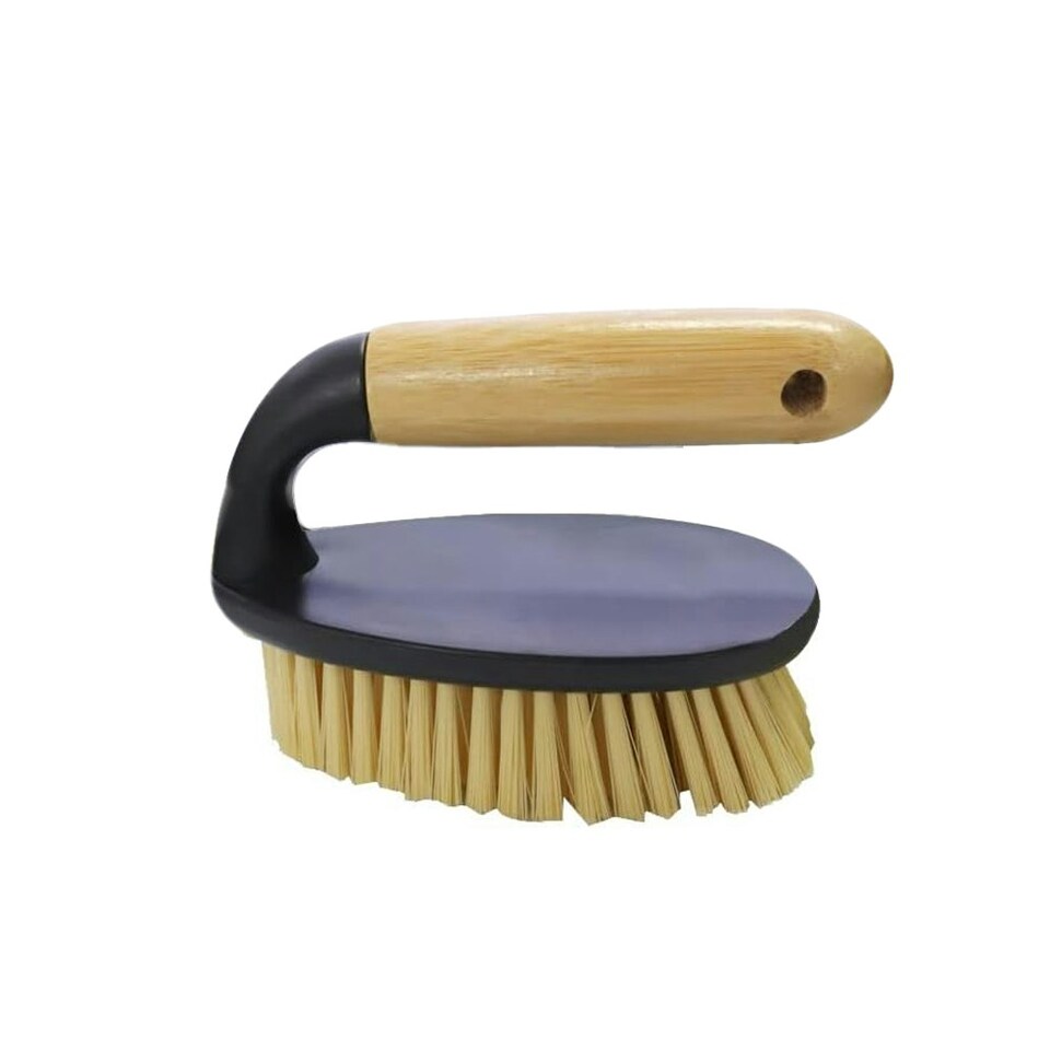 Groundsman Bamboo Scrubbing Brush - Brown/Black - 12cm x 8cm