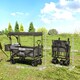 image 7 of Outsunny Outdoor Push Pull Wagon Stroller Cart w/ Canopy Top Black