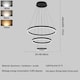 image 6 of Living and Home Modern 3-Ring Aluminum LED Pendant Light | Black