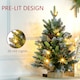 image 4 of HOMCOM 2 Pieces 2' Prelit Artificial Tabletop Christmas Trees, LED Display