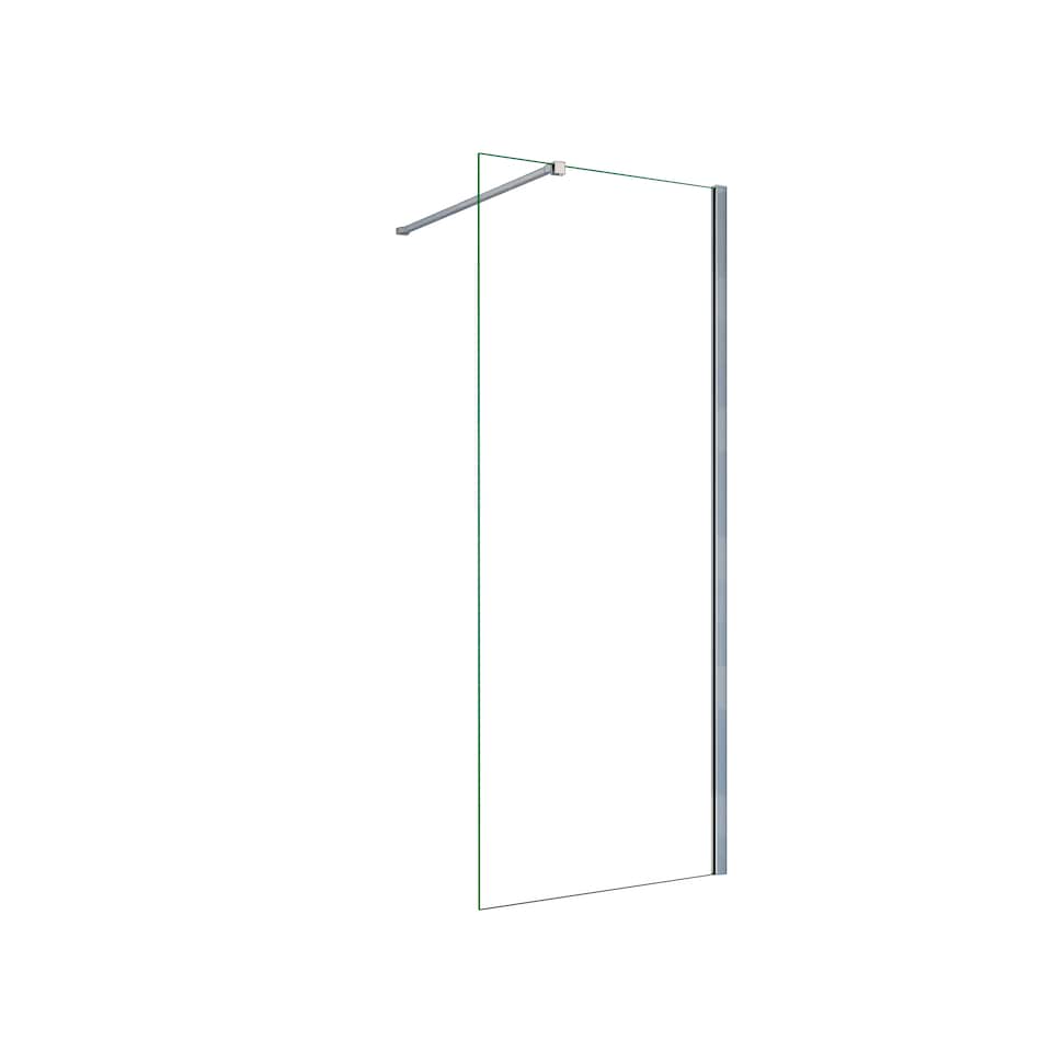 image 1 of Aica Bathrooms 760x1900mm Walk in Wet Room Shower Screen Panel 8mm EasyClean Glass Shower Cubicle | Chrome