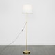 image 2 of ValueLights Charlie Gold Floor Lamp White Taper Shade & Bulb 