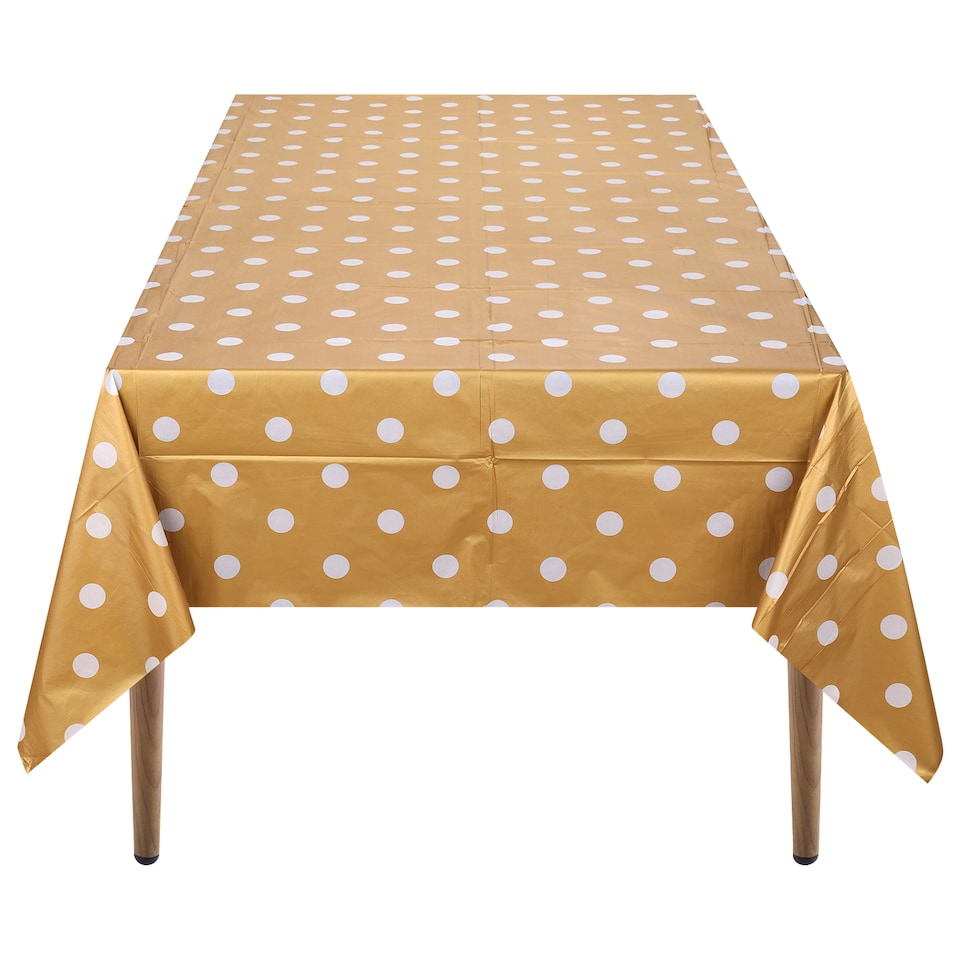 image 1 of Polka Dots Disposable Plastic Table Cover - 54" x 108"