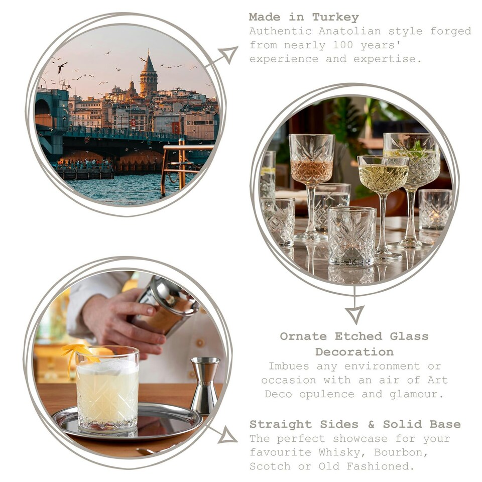 image 1 of Pasabahce Timeless Whisky Glasses - 420ml - Pack of 12 Clear