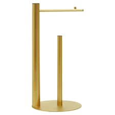 Interiors by Premier Free Standing Toilet Roll Holder, Warm Metallic Toilet Tissue Holder, Luxe Chrome Finish Toilet Paper Stand