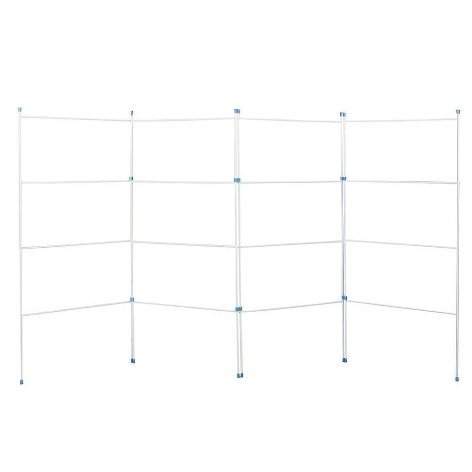 image 1 of Home Vida 4 Fold Airer Freestanding Metal Folding Clothes Drying Rack