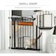 image 6 of PawHut Dog Gate Pet Safety Gate W/ Cat Door Auto Close Pine Decor 74-80 cm Wide