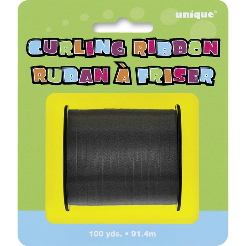 Unique Party Curling Ribbon Roll (100 Yards) - Black - 100 Yards
