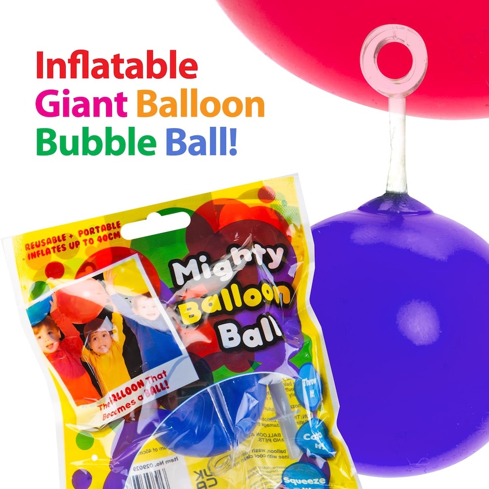 image 1 of PMS Inflatable Mighty Balloon Balls Assorted Colours 12-Pack