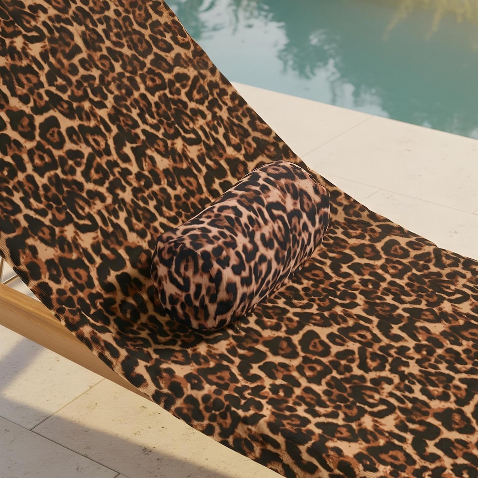 image 1 of OHS Leopard Beach Bolster Neck Back Support Pillow