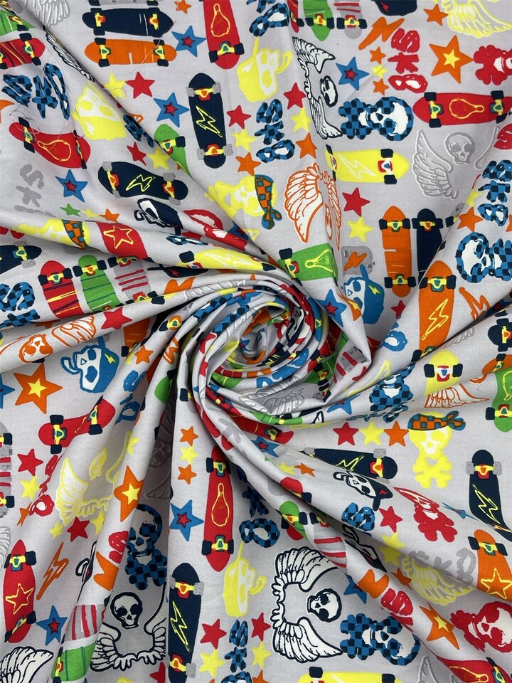 Grey 100% Cotton Poplin Fabric for Dressmaking, Quilting, 140cm / 55" Wide - per metre