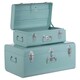 image 3 of Interiors by Premier Green Metal Storage Trunk Set, Set of 2 Metal Trunks, Small and Big Storage Trunk, Decorative Storage Trunks Green