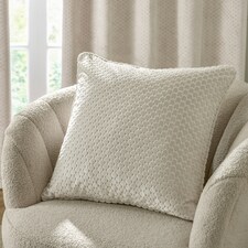 Paoletti Neptune Velvet Cushion | White | Ivory | 50 x 50cm | 1