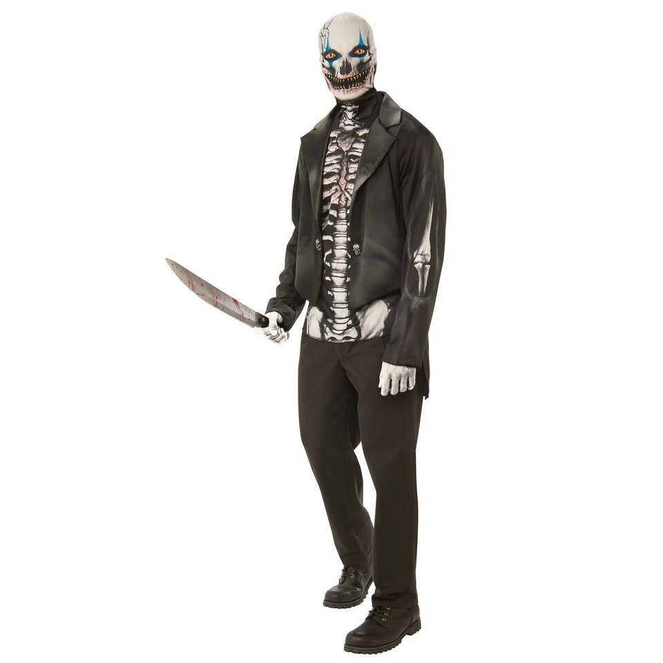 Bristol Novelty Mens Skeleton Costume - Black/White - Standard One Size