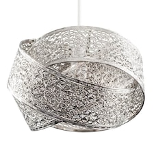 ValueLights Hacienda Brushed Chrome Ceiling Pendant Shade
