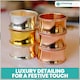 image 5 of 1pc Beaded Rim Napkin Rings, Hammered Design Napkin Buckles