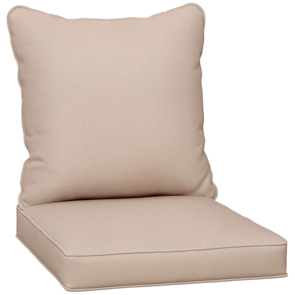 image 1 of Outsunny Cushion Set with Seat & Back Pad, CUSHION ONLY, Beige