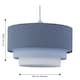 image 6 of Gabi - Blue Ombre Linen 3 Tier Ceiling Light Shade | Blue | Medium | 1