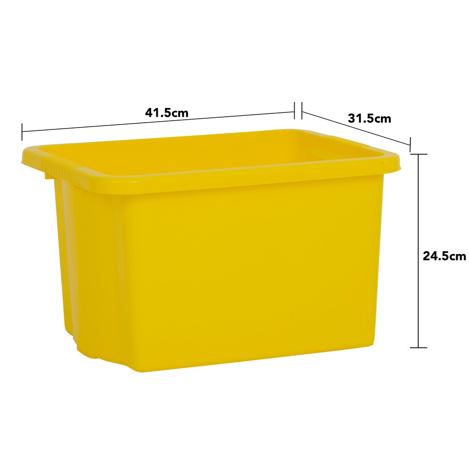 image 1 of Wham Stack & Store 4 x 24L Plastic Storage Boxes | Yellow | 4