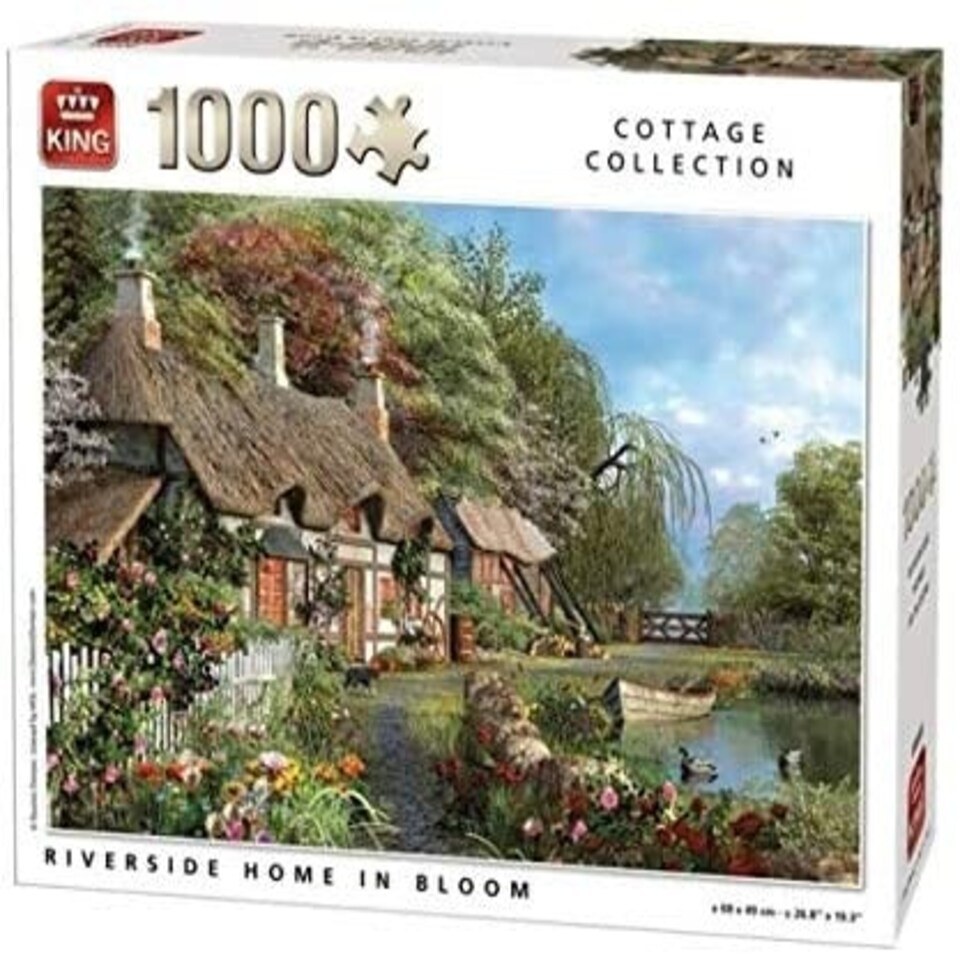 King 5718 Riverside in Bloom Cottage Jigsaw Puzzle 1000 Piece Tesco