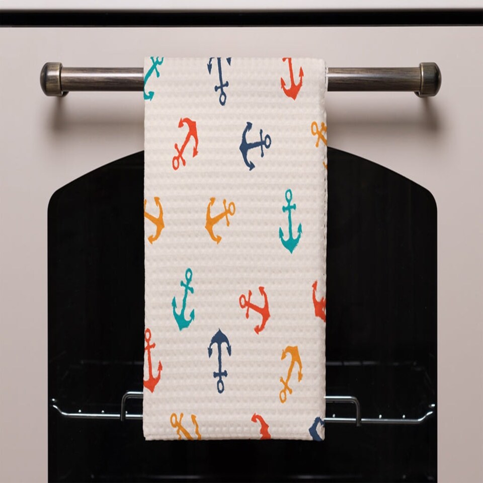 image 1 of Multi Coloured Anchors (Kitchen Towel)