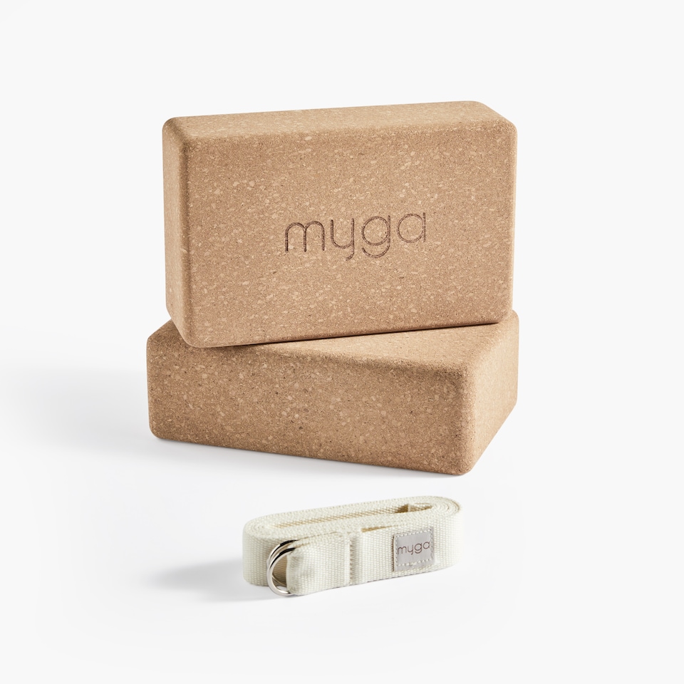 image 1 of Myga Pair of Cork Blocks and Strap - Cream