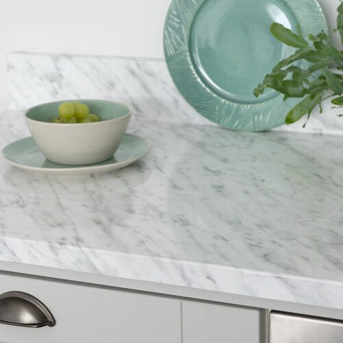 Sticky Back Plastic Marble Carrara Grey Kitchen Self-adhesive Vinyl Wrap for Cupboards, Doors and Worktops 90cm x 1m - d-c-fix