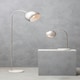 image 2 of Interiors by Premier Floor Chrome Finish Lamp With White Base Silver