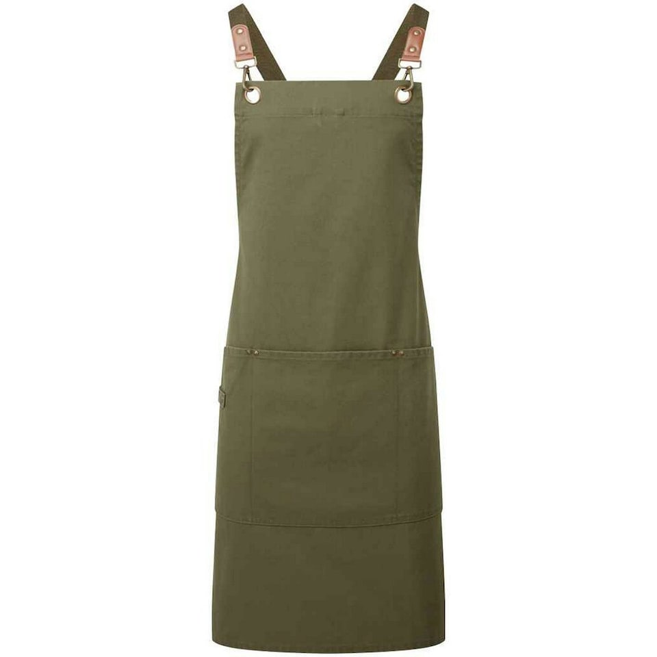 image 1 of Premier Cross Back Bib Apron - Olive - One Size