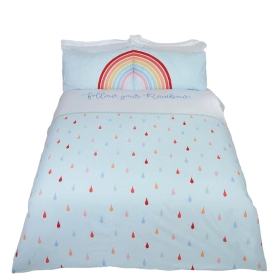 image 1 of Follow Your Rainbow Polycotton Duvet Cover Set with Pillowcase Multi | Single