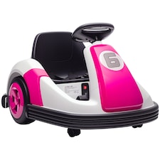 AIYAPLAY Kids Bumper Car, Electric Ride-on, 6V 360-Degree Spin Waltzer Car with Dual Motors, Music and Horn for Kids Ages 3-8 Years | Pink