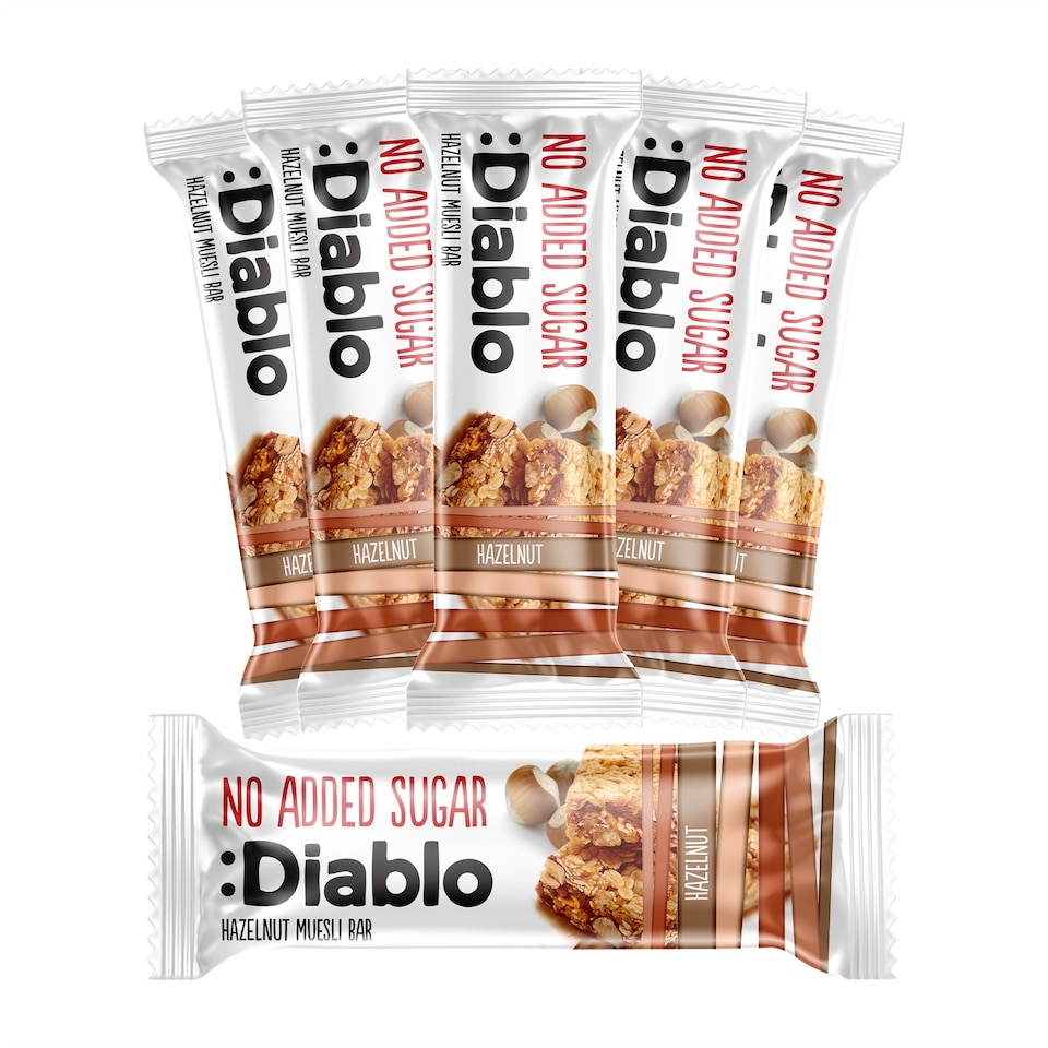 image 1 of Diablo No Added Sugar Hazelnut Muesli Bar 30g 6 Pack