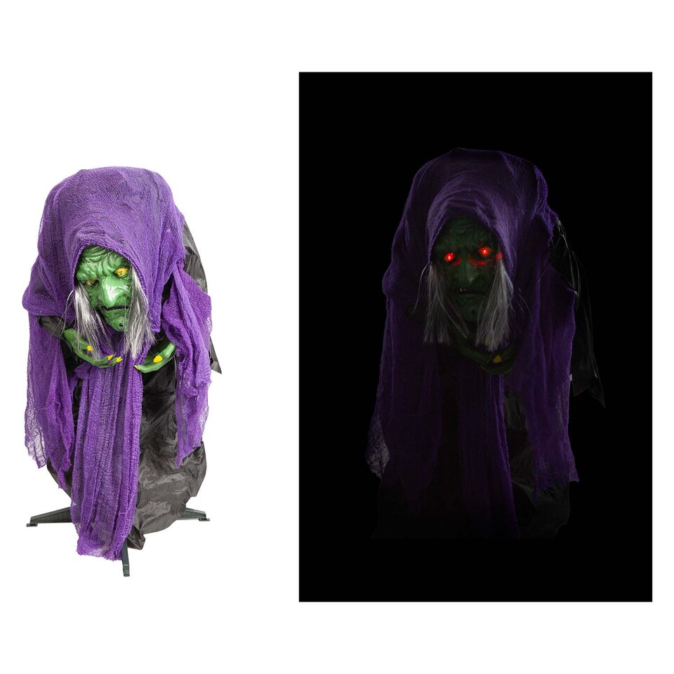 image 1 of vfm-estore Halloween Animated Witch Decoration, 91 x 25 cm, Purple