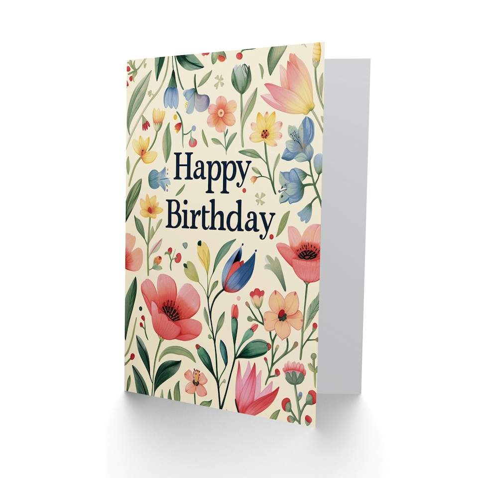 image 1 of Floral Pattern Flower Botanical Illustration Her Birthday Card