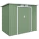 image 1 of Outsunny 7 x 4ft Lean to Garden Shed with Foundation Kit, Double Door and Vents, Outdoor Metal Storage Shed for Equipment Tools, Green