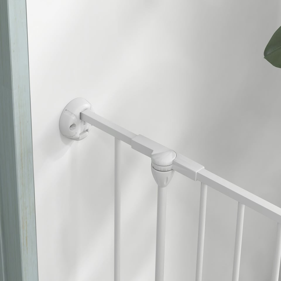 image 1 of PawHut 2 in 1 Dog Pen, Safety Pet Gate, 6 Panels, for Medium Dogs, 90Hcm - White